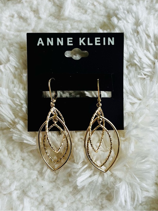 Anne Klein Jewelry - Anne Klein GOLD-TONE TEXTURED ORBITAL DROP EARRINGS